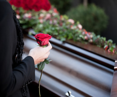 Religion, death and dolor - funeral and cemetery; funeral with coffin